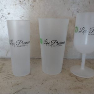 Verre plastique sérigraphié